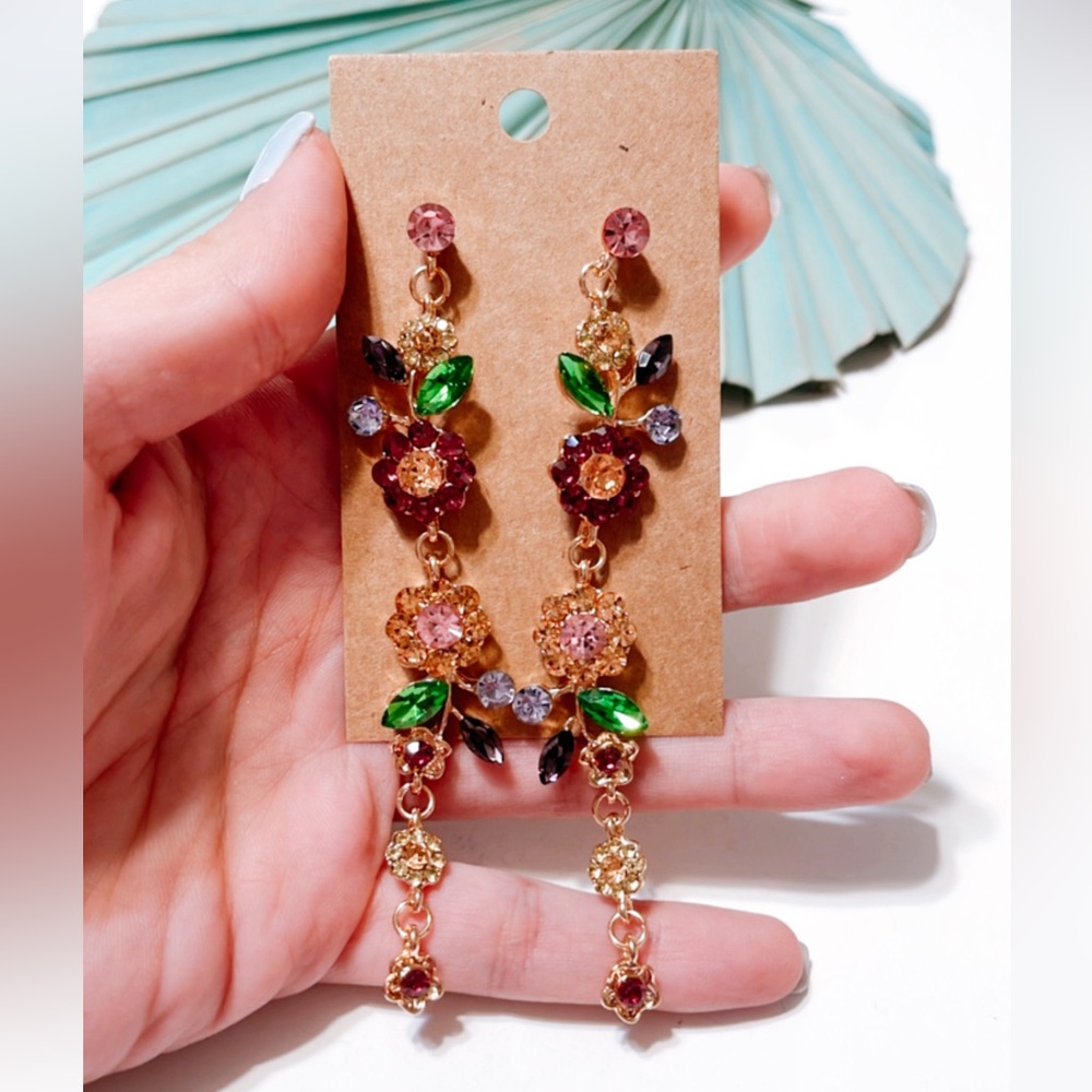 Flower drop earrings S190